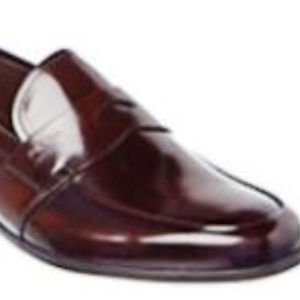 Prada Brushed Calf Leather Loafer (Dark Brown)